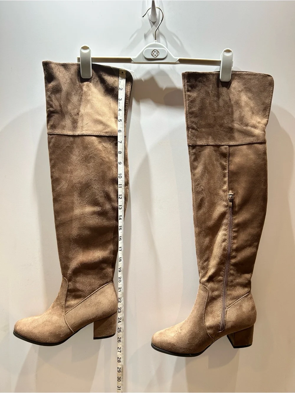 J.Adams Thigh High Tan Vegan Suede Boots Size 9 NWT